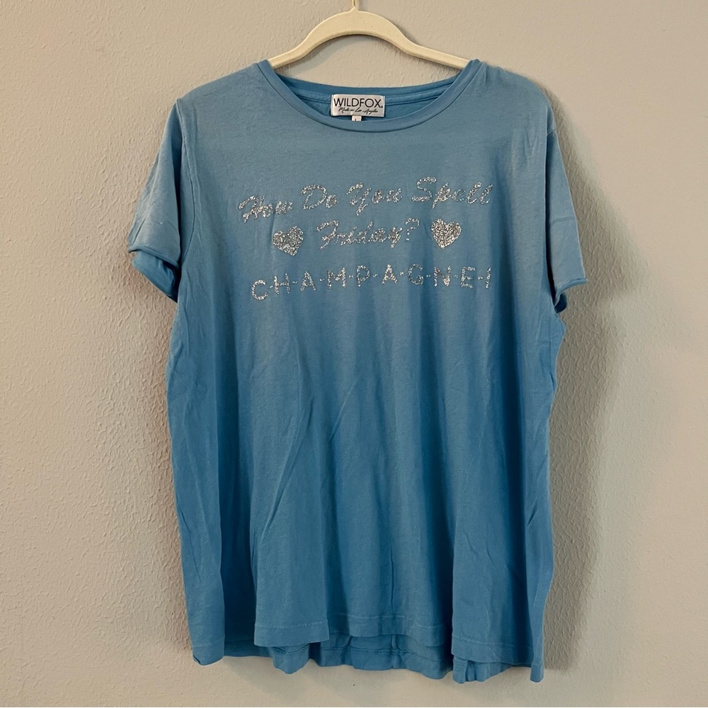 wildfox how do you spell friday champagne t-shirt